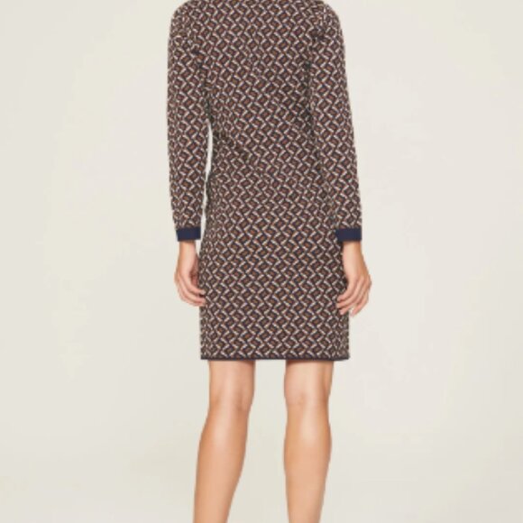 DVF Diane Von Furstenberg Mini Dress Milena Zig Zag Camel Knit Small NEW NWT - Picture 3 of 16